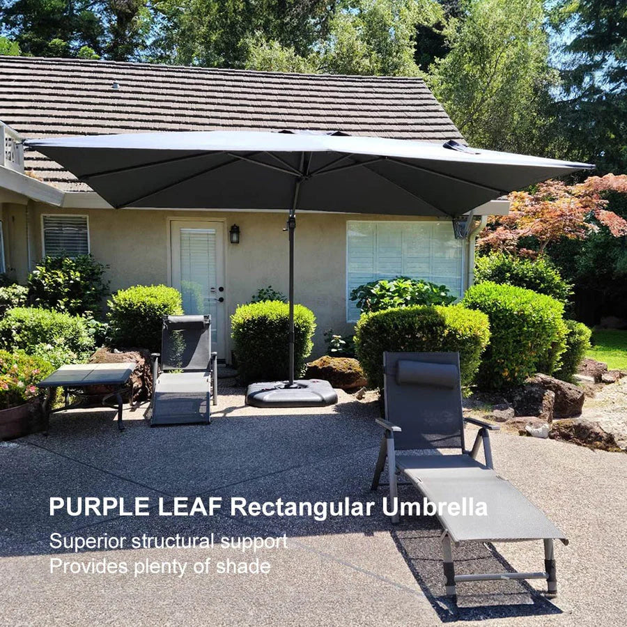 PURPLE LEAF Affordable Patio Umbrella Square and Rectangular Cantilever Umbrella