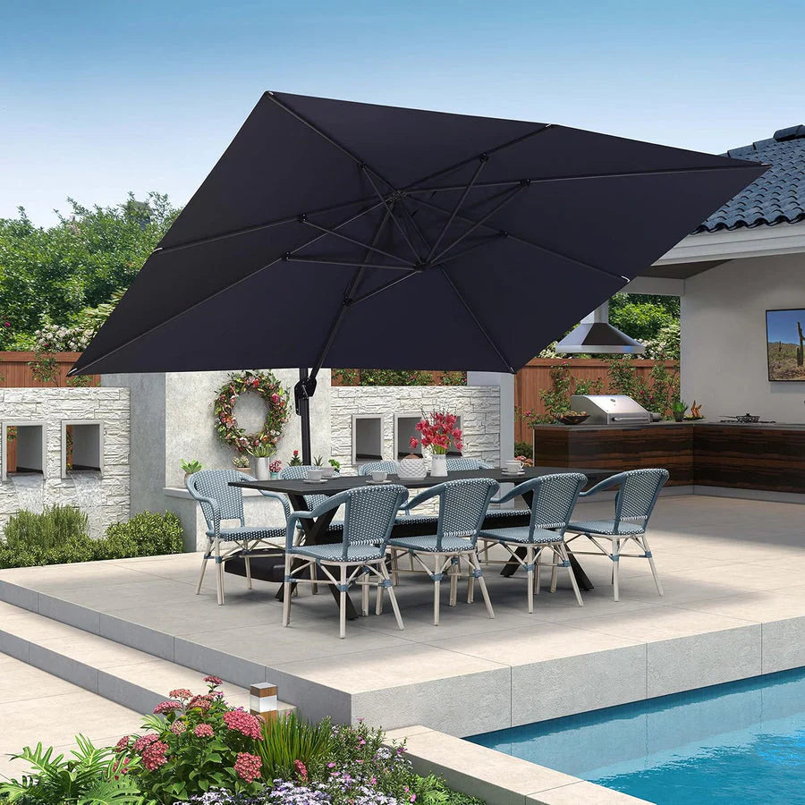 PURPLE LEAF Affordable Patio Umbrella Square and Rectangular Cantilever Umbrella