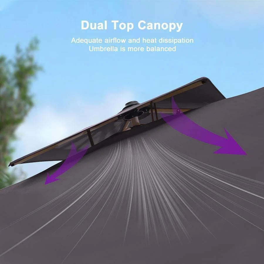 PURPLE LEAF Large Rectangular Porch Umbrella Outside Cantilever Patio Yard Umbrella