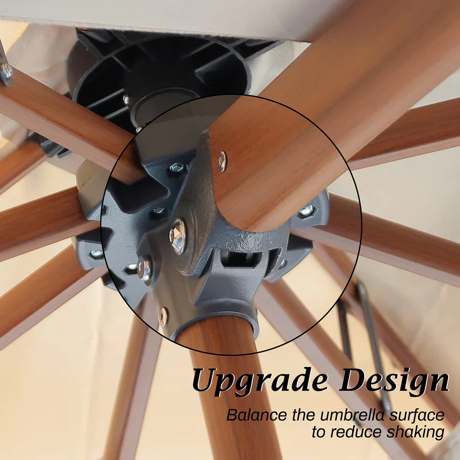 PURPLE LEAF Double Top Square Aluminium Umbrellas in Wood Color