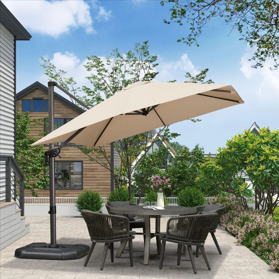 PURPLE LEAF Affordable Patio Umbrella Square and Rectangular Cantilever Umbrella