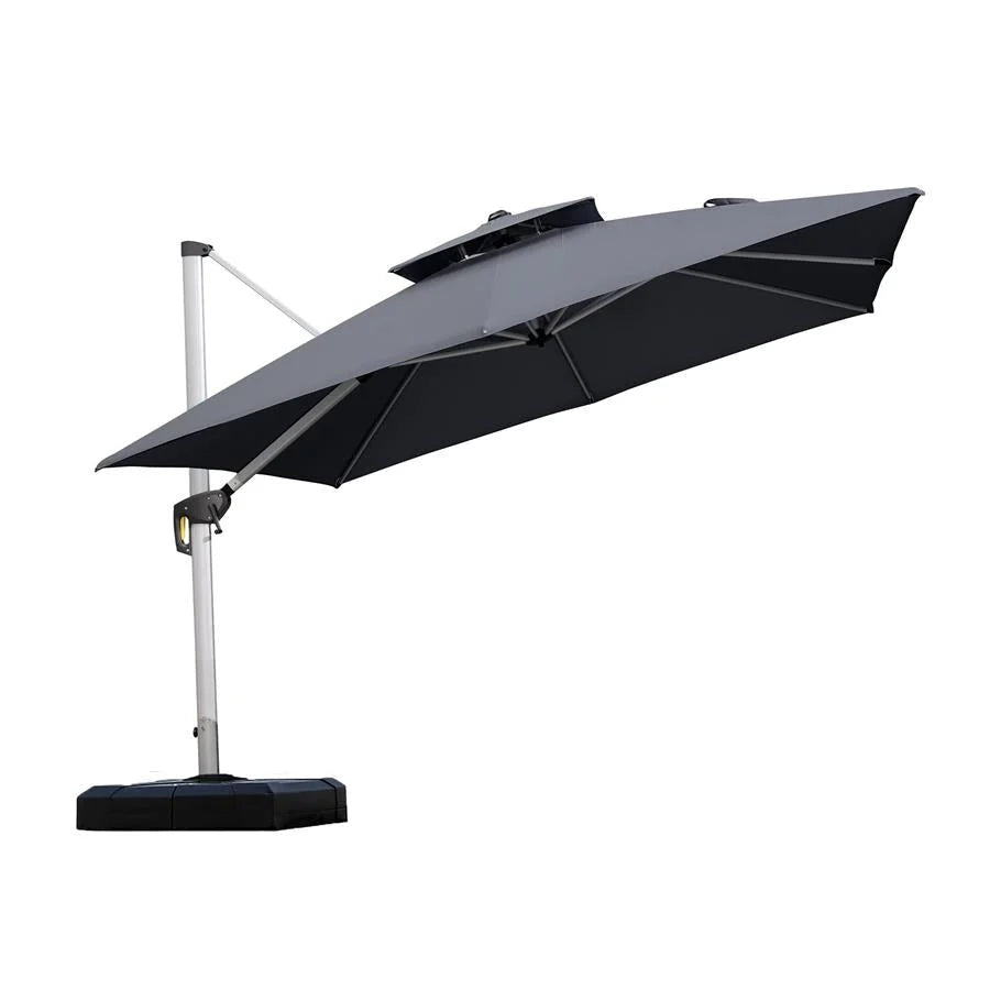 PURPLE LEAF Outdoor Windproof Umbrella, Square Cantilever Umbrella Outside Patio