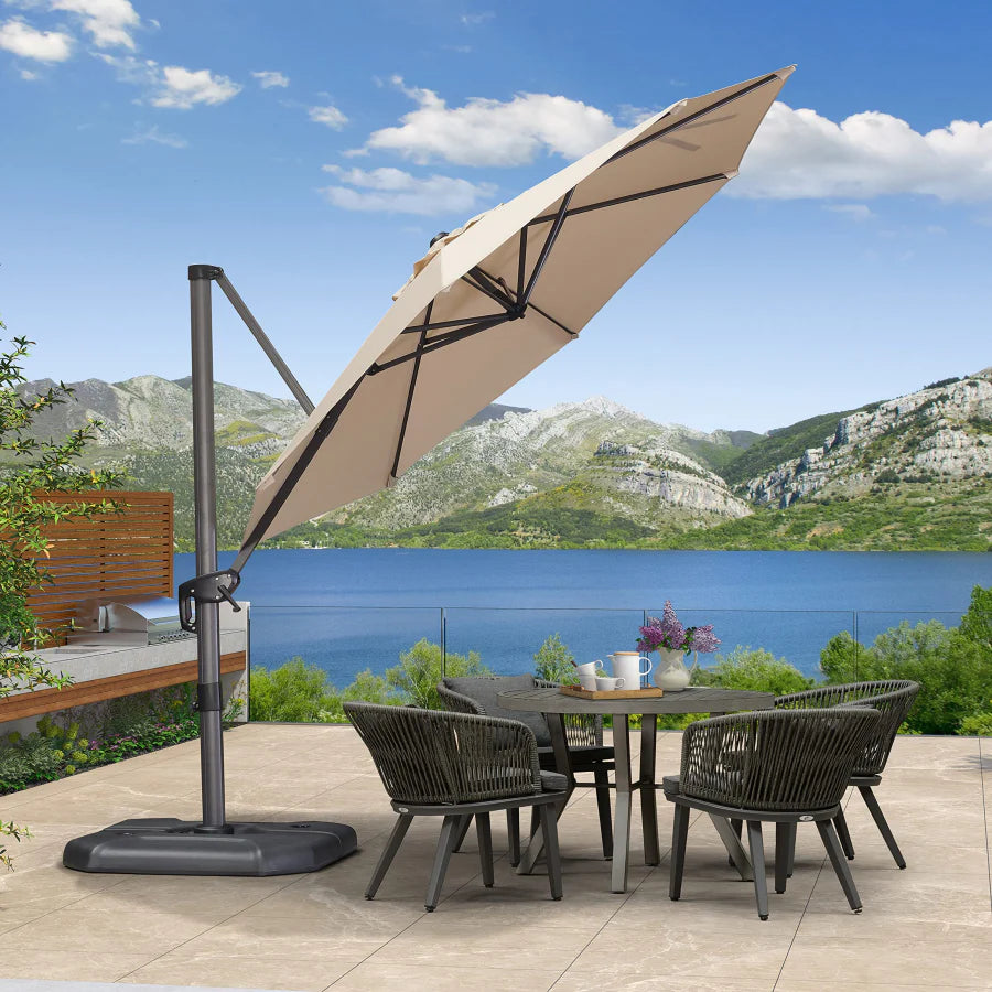 PURPLE LEAF Round Offset Cantilever Umbrella