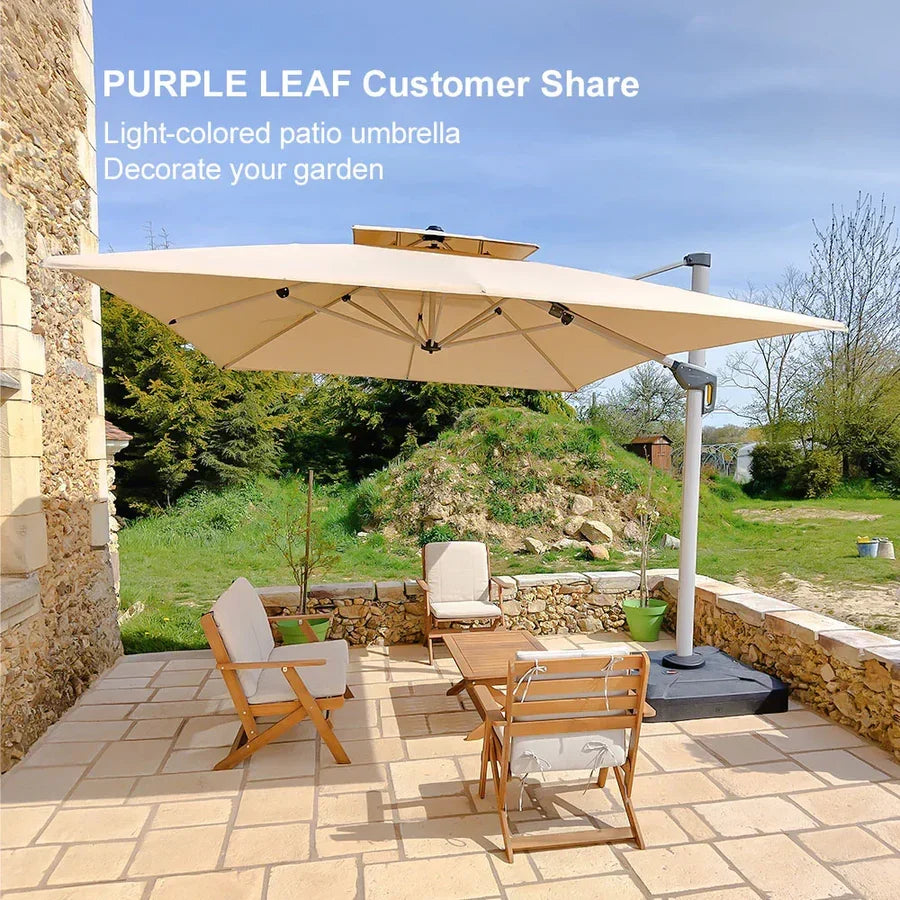 PURPLE LEAF Large Rectangular Porch Umbrella Outside Cantilever Patio Yard Umbrella