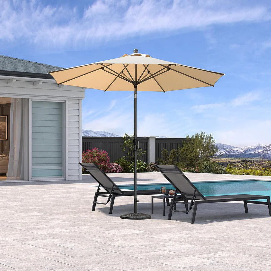 PURPLE LEAF Crank and Tilt Table Umbrella Outdoor Patio Market Umbrella with Visible Hand Crank System