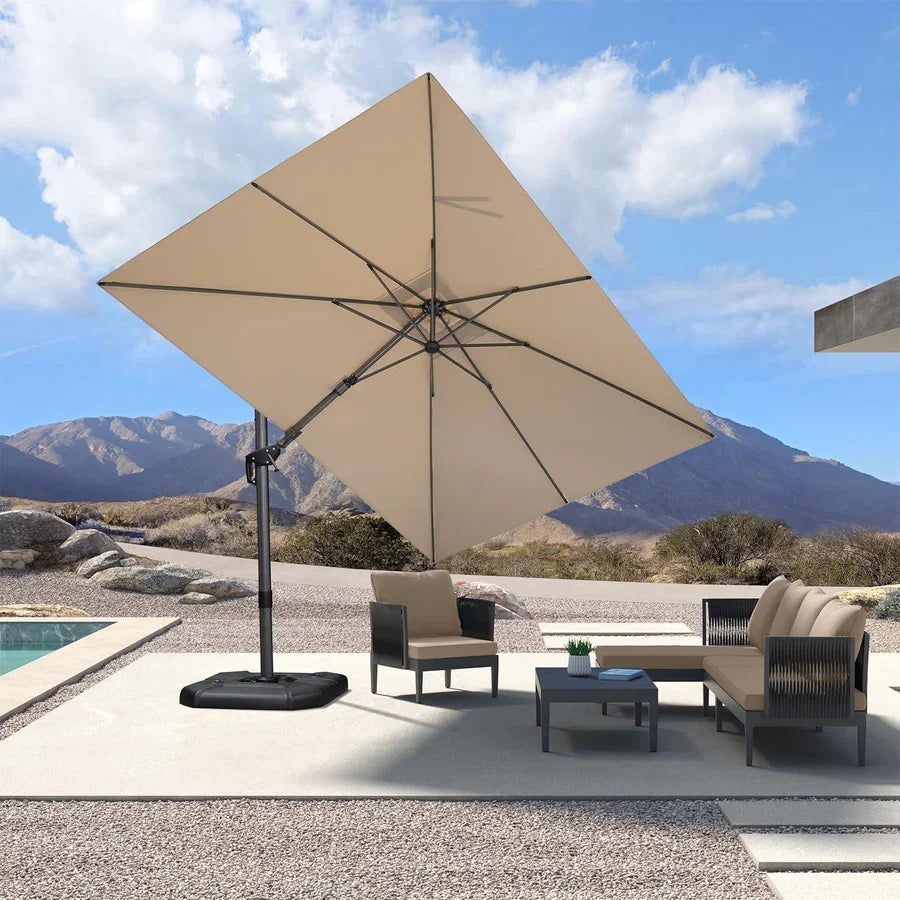 PURPLE LEAF Economical Patio Umbrella Swivel Square Outdoor Umbrellas