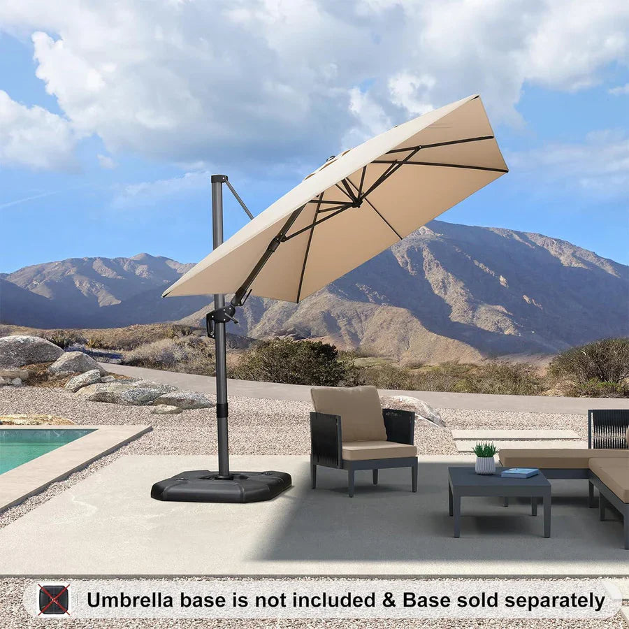 PURPLE LEAF Economical Patio Umbrella Swivel Square Outdoor Umbrellas