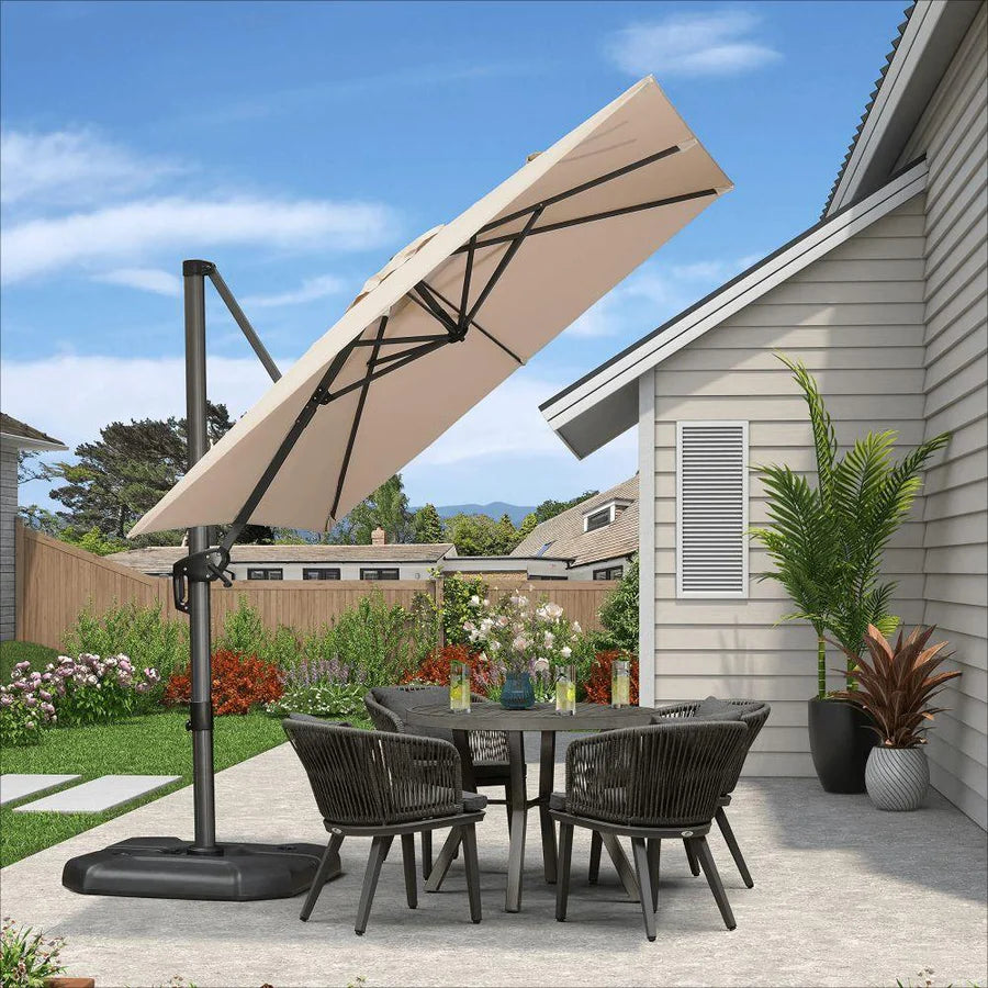 PURPLE LEAF Affordable Patio Umbrella Square and Rectangular Cantilever Umbrella