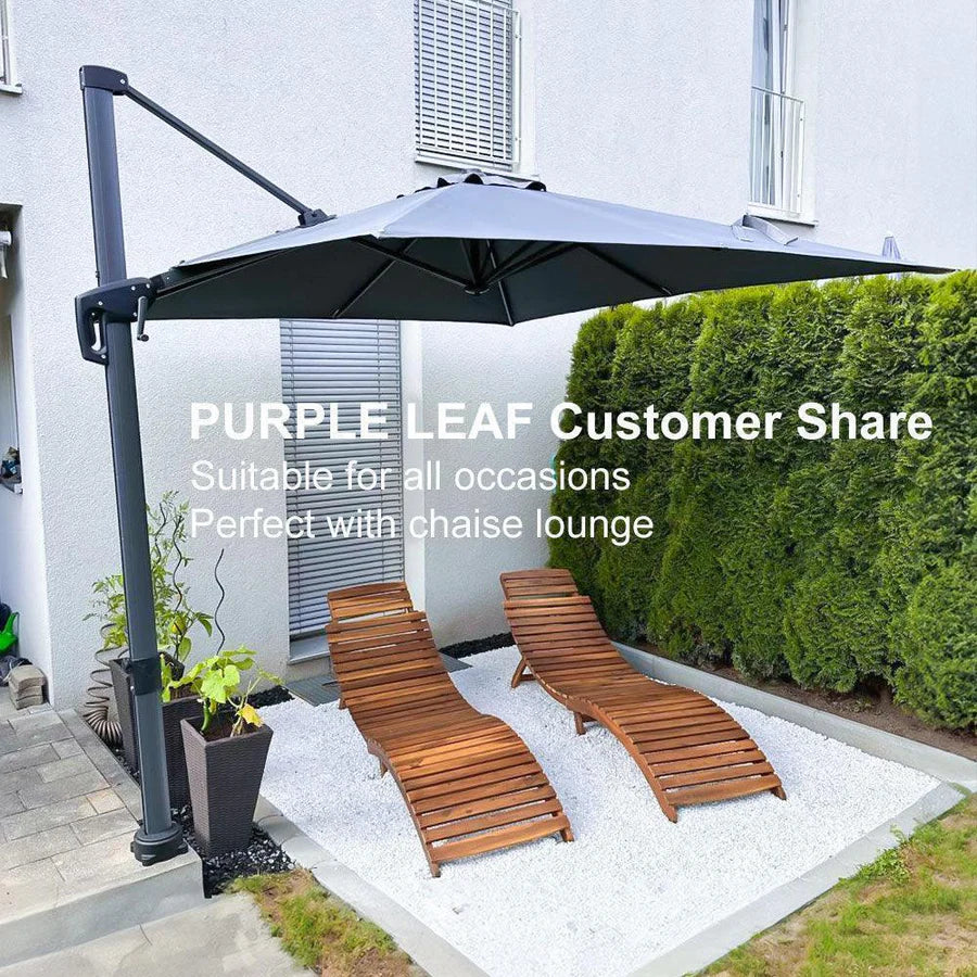 PURPLE LEAF Affordable Patio Umbrella Square and Rectangular Cantilever Umbrella