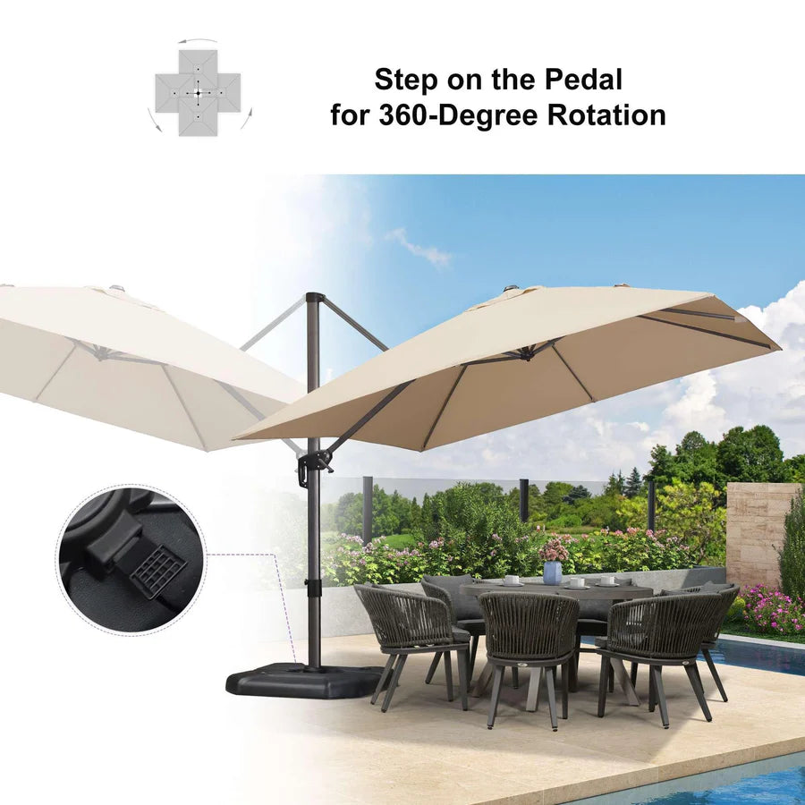 PURPLE LEAF Affordable Patio Umbrella Square and Rectangular Cantilever Umbrella