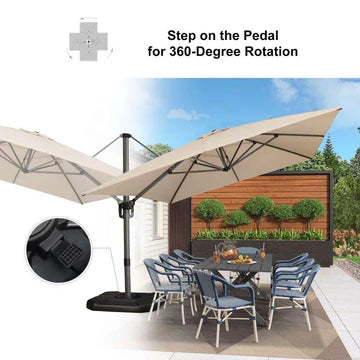PURPLE LEAF Affordable Patio Umbrella Square and Rectangular Cantilever Umbrella