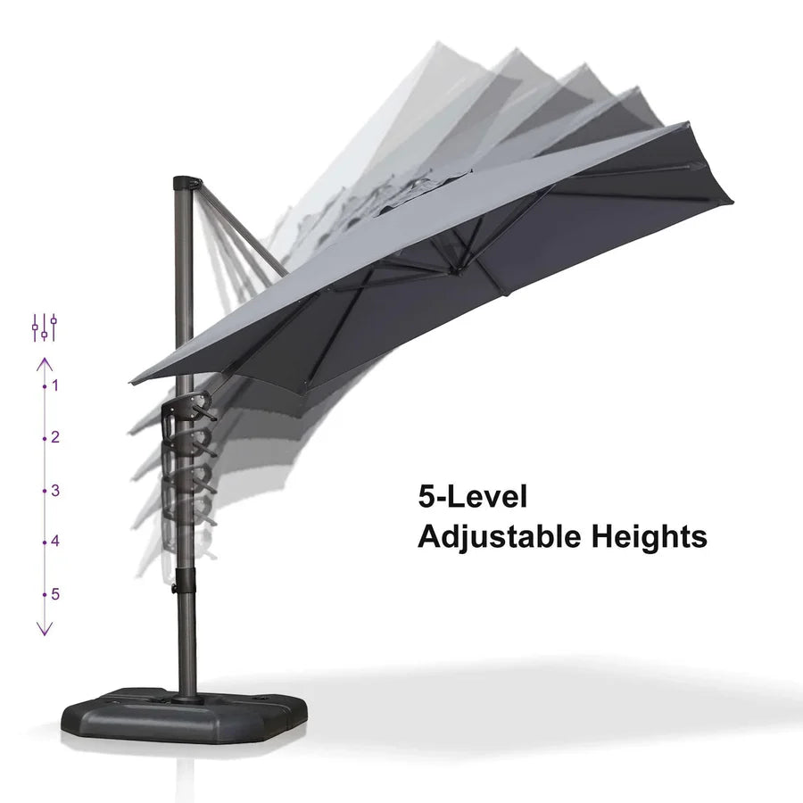 PURPLE LEAF Affordable Patio Umbrella Square and Rectangular Cantilever Umbrella