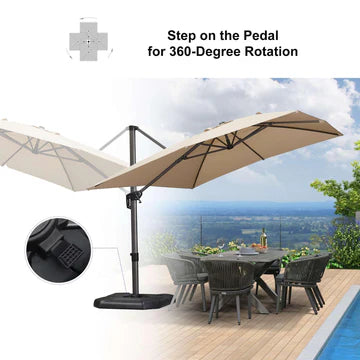 PURPLE LEAF Affordable Patio Umbrella Square and Rectangular Cantilever Umbrella
