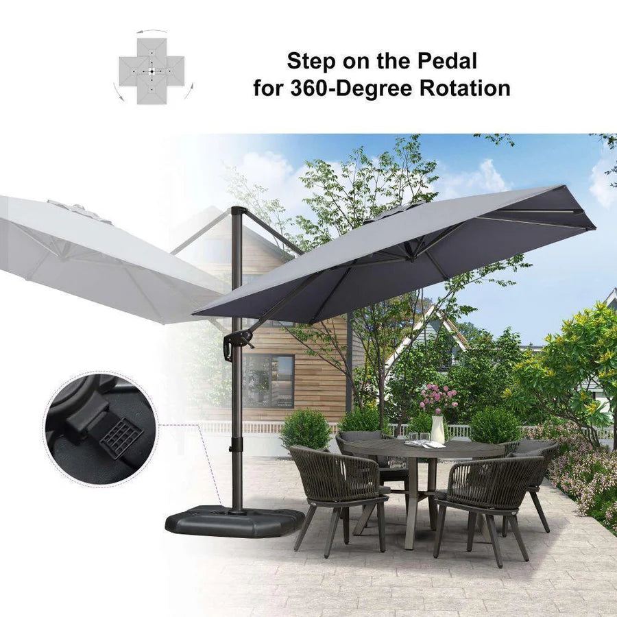 PURPLE LEAF Affordable Patio Umbrella Square and Rectangular Cantilever Umbrella