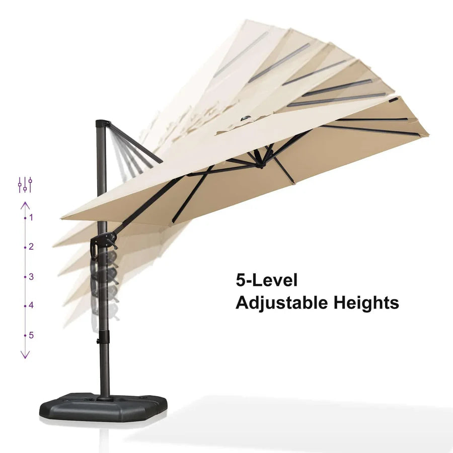 PURPLE LEAF Affordable Patio Umbrella Square and Rectangular Cantilever Umbrella