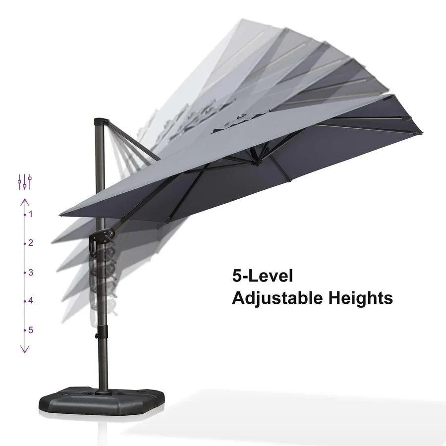 PURPLE LEAF Affordable Patio Umbrella Square and Rectangular Cantilever Umbrella