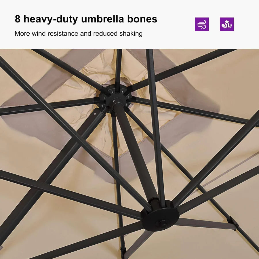 PURPLE LEAF Affordable Patio Umbrella Square and Rectangular Cantilever Umbrella