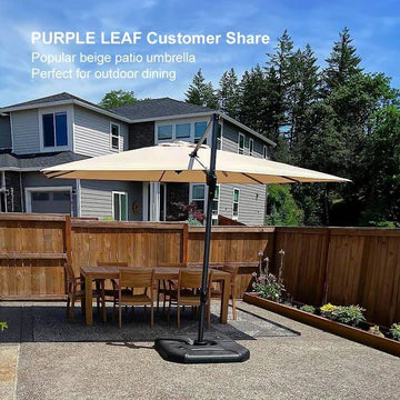 PURPLE LEAF Affordable Patio Umbrella Square and Rectangular Cantilever Umbrella