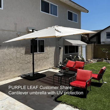 PURPLE LEAF Affordable Patio Umbrella Square and Rectangular Cantilever Umbrella