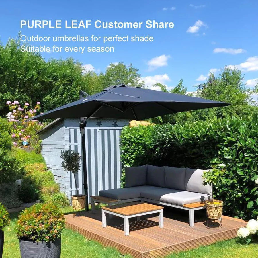 PURPLE LEAF Affordable Patio Umbrella Square and Rectangular Cantilever Umbrella