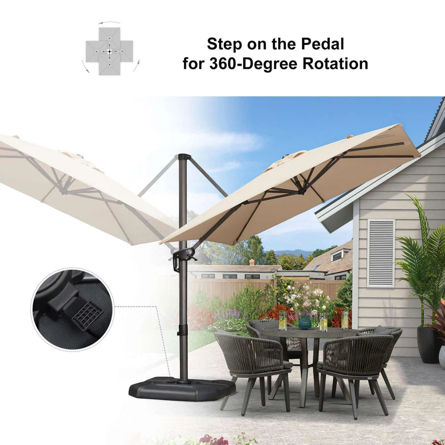 PURPLE LEAF Affordable Patio Umbrella Square and Rectangular Cantilever Umbrella