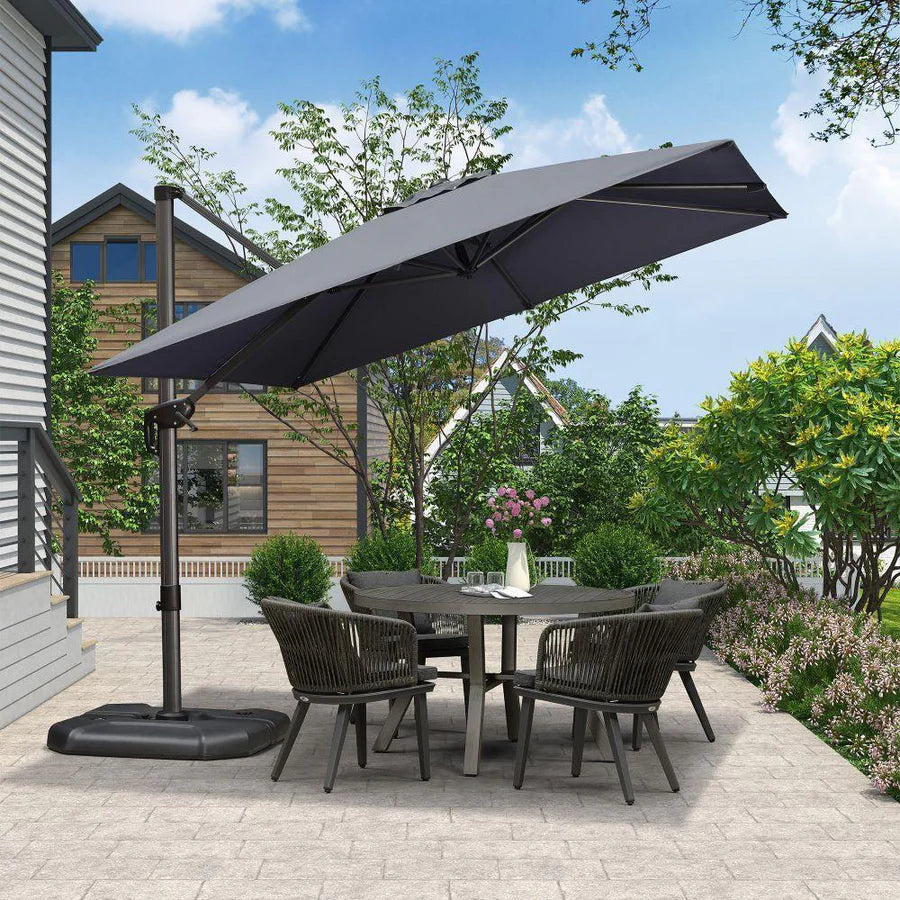 PURPLE LEAF Affordable Patio Umbrella Square and Rectangular Cantilever Umbrella