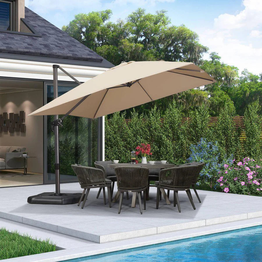 PURPLE LEAF Affordable Patio Umbrella Square and Rectangular Cantilever Umbrella