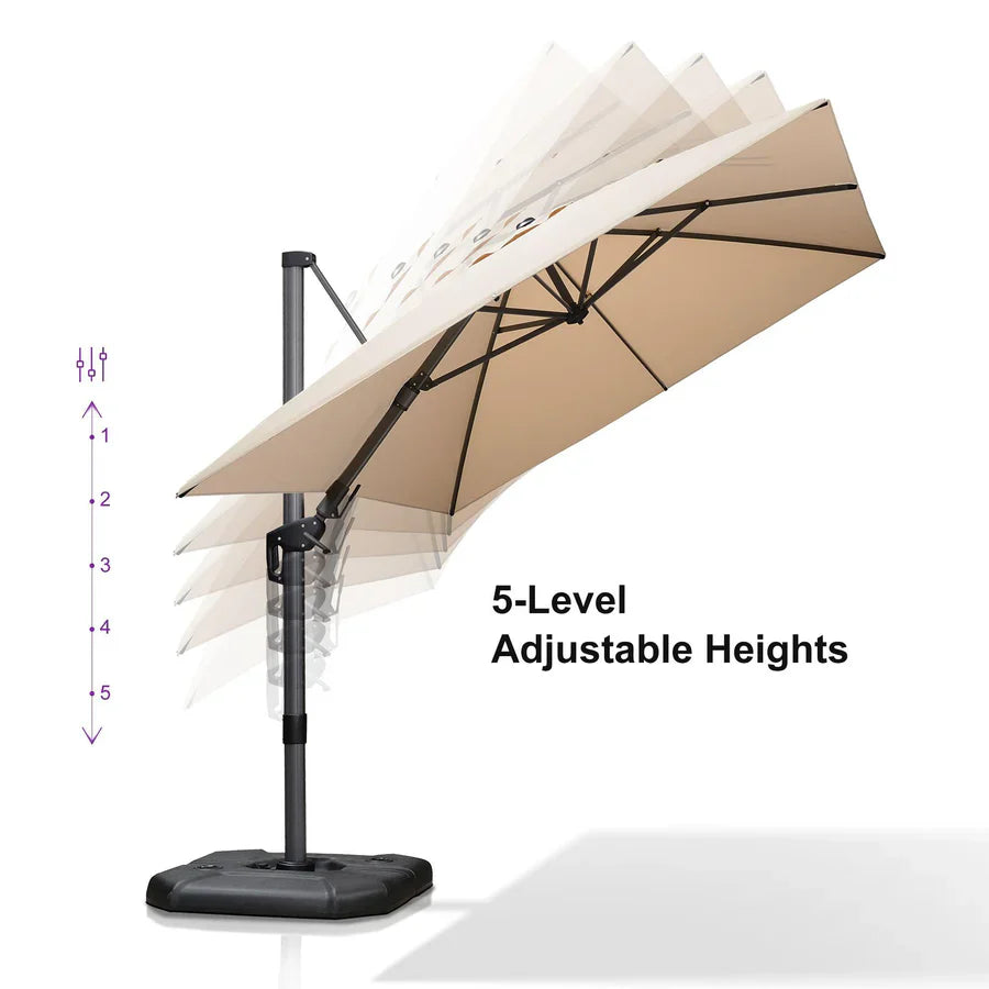 PURPLE LEAF Economical Patio Umbrella Swivel Square Outdoor Umbrellas