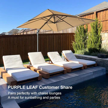 PURPLE LEAF Affordable Patio Umbrella Square and Rectangular Cantilever Umbrella