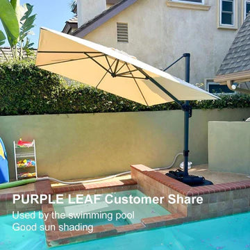 PURPLE LEAF Affordable Patio Umbrella Square and Rectangular Cantilever Umbrella