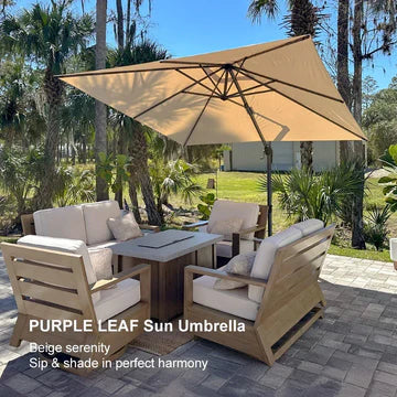 PURPLE LEAF Affordable Patio Umbrella Square and Rectangular Cantilever Umbrella