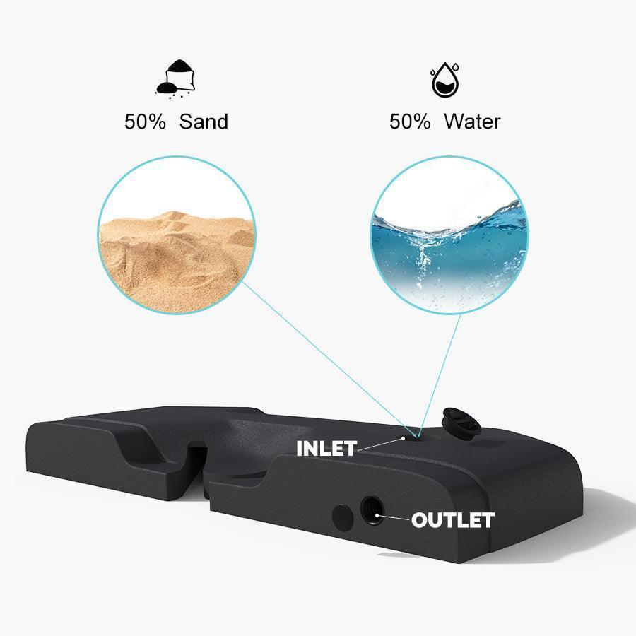 PURPLE LEAF Affordable Patio Umbrella Base ZYAE04BSSBL-150-NEW