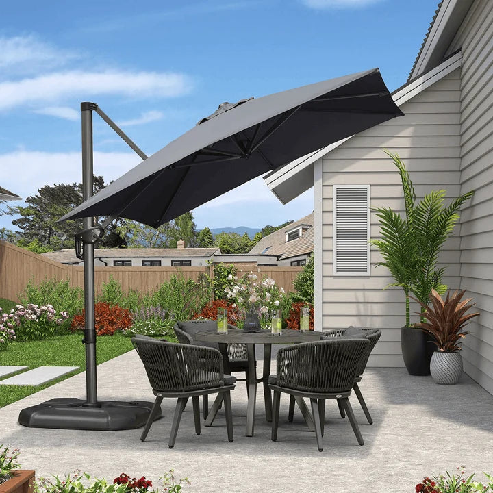 PURPLE LEAF Affordable Patio Umbrella Square and Rectangular Cantilever Umbrella