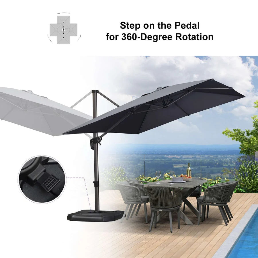 PURPLE LEAF Affordable Patio Umbrella Square and Rectangular Cantilever Umbrella