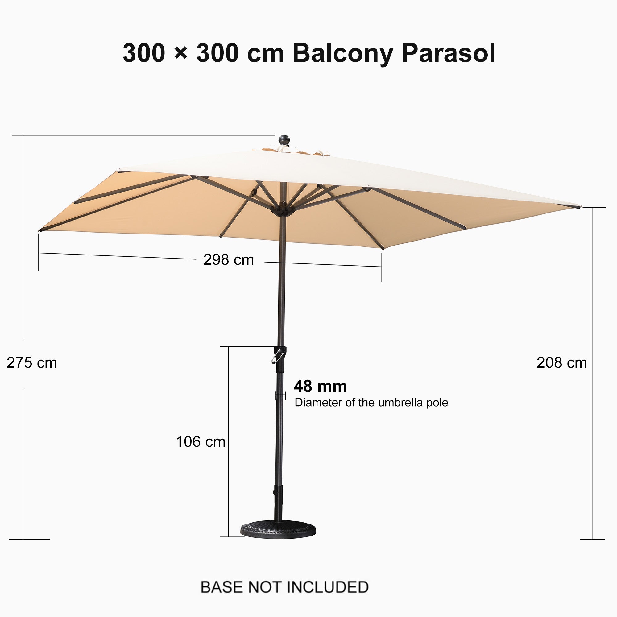 PURPLE LEAF Aluminum Outdoor Market Umbrella Patio Table Umbrella