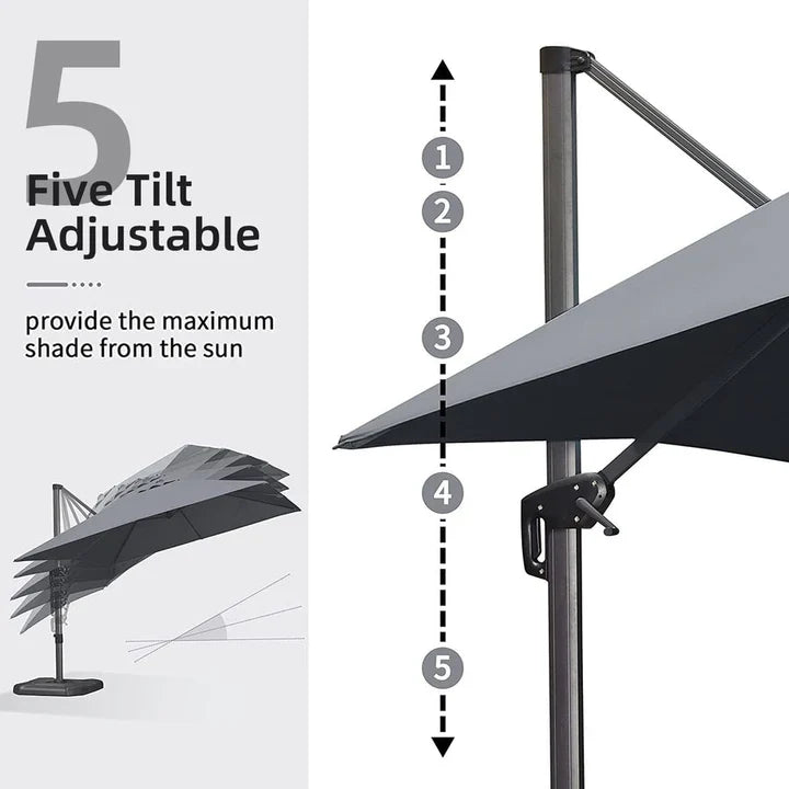 PURPLE LEAF Affordable Patio Umbrella Square and Rectangular Cantilever Umbrella