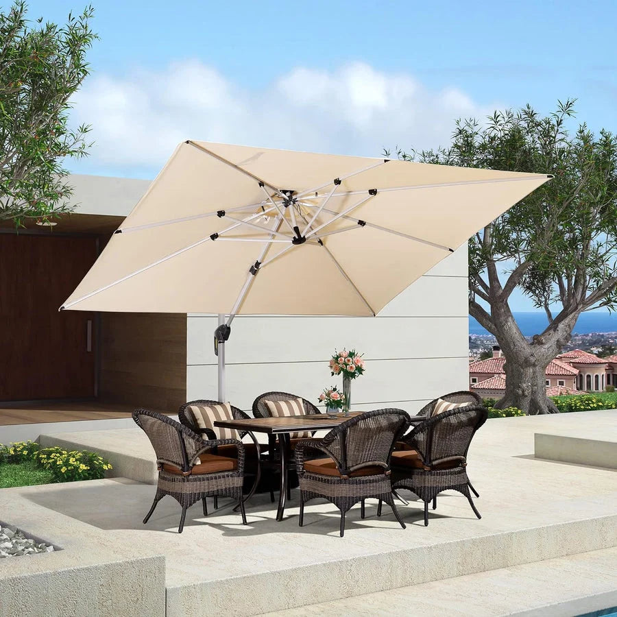 PURPLE LEAF Large Rectangular Porch Umbrella Outside Cantilever Patio Yard Umbrella