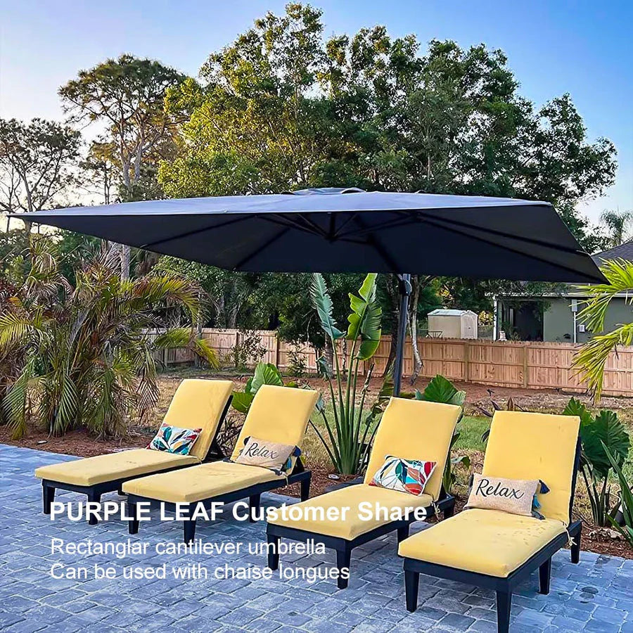 PURPLE LEAF Affordable Patio Umbrella Square and Rectangular Cantilever Umbrella