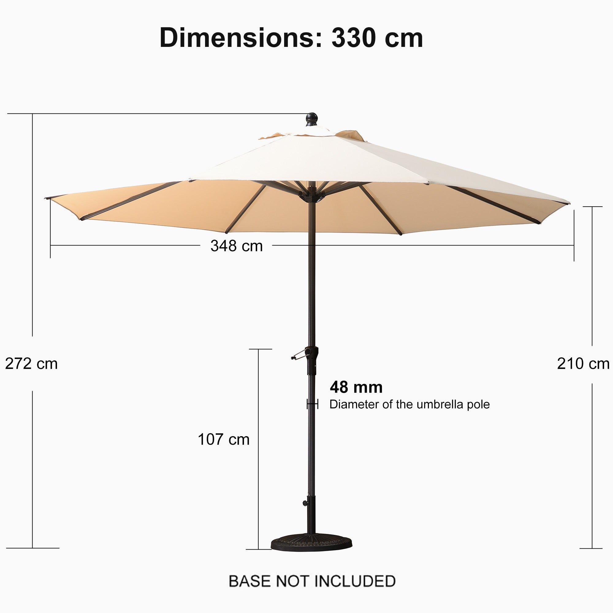 PURPLE LEAF Aluminum Outdoor Market Umbrella Patio Table Umbrella