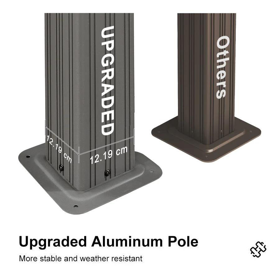 PURPLE LEAF 3.65M X 4.85M Patio Gazebo for Pool Light Grey Hardtop Galvanized Steel Roof with Upgraded Curtains