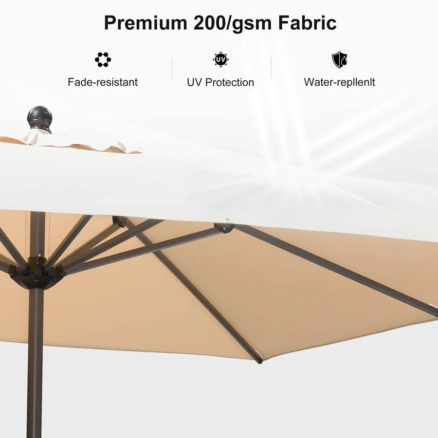 PURPLE LEAF Aluminum Outdoor Market Umbrella Patio Table Umbrella