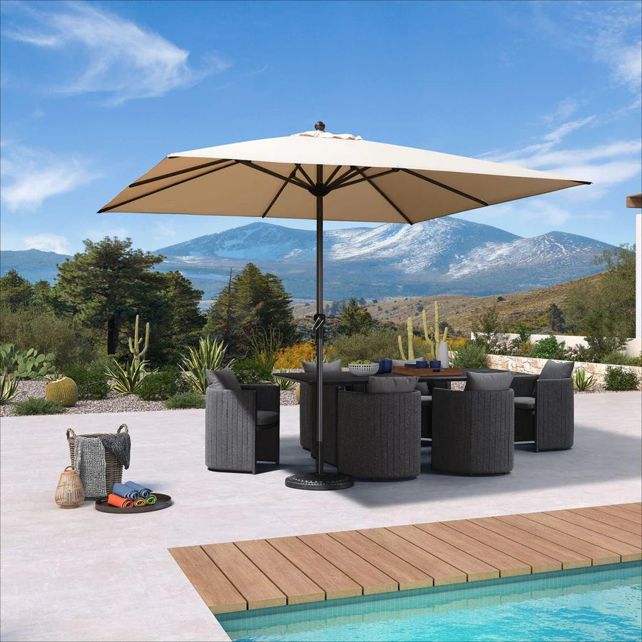PURPLE LEAF Aluminum Outdoor Market Umbrella Patio Table Umbrella