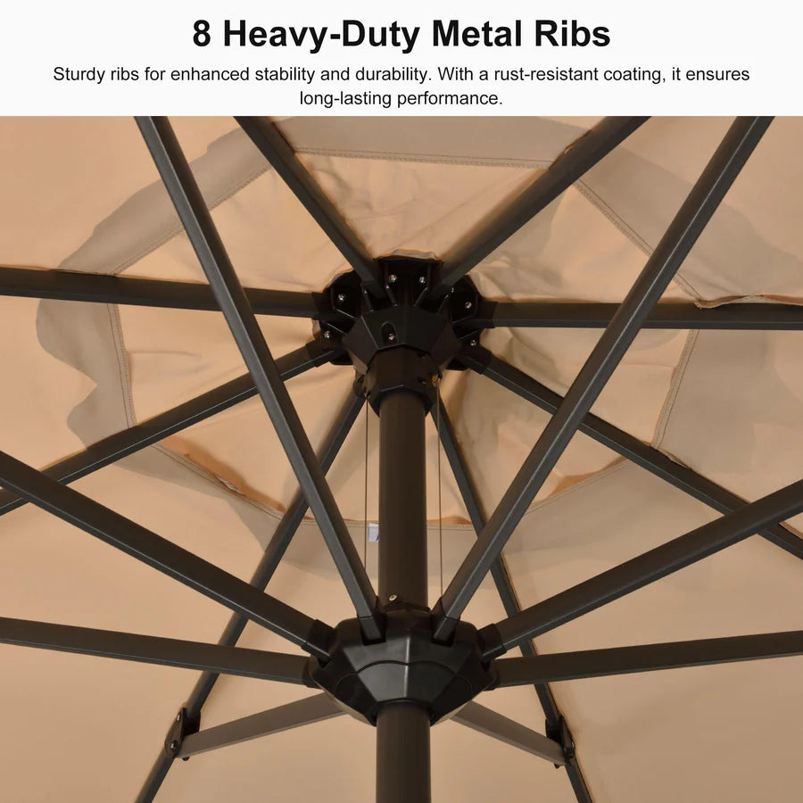 PURPLE LEAF Aluminum Outdoor Market Umbrella Patio Table Umbrella