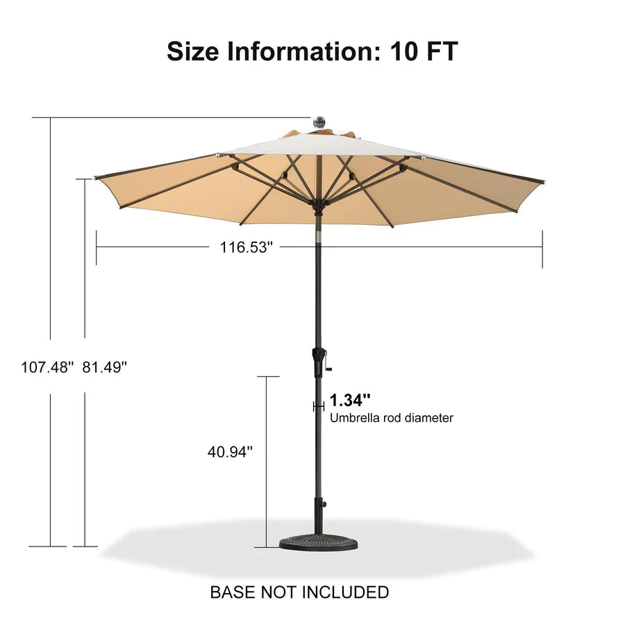 PURPLE LEAF Crank and Tilt Table Umbrella Outdoor Patio Market Umbrella with Visible Hand Crank System