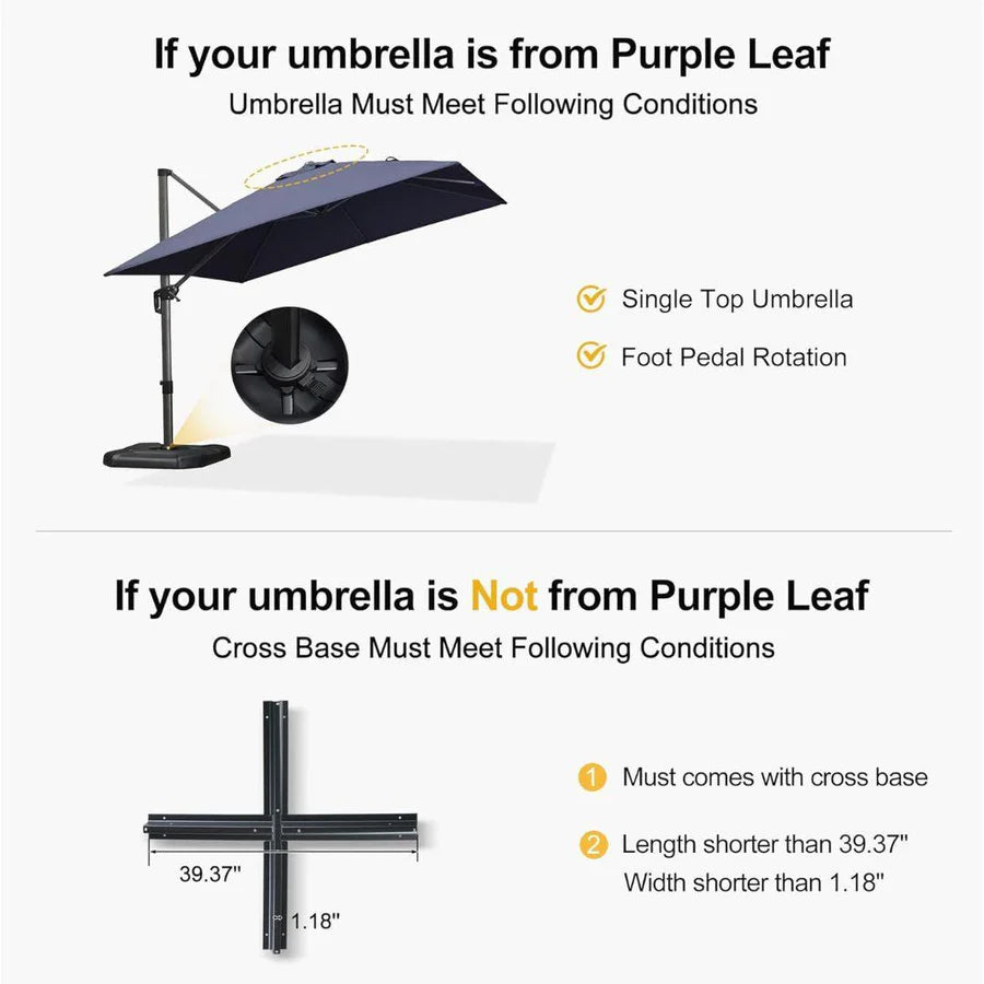 PURPLE LEAF Affordable Patio Umbrella Base ZYAE04BSSBL-150-NEW