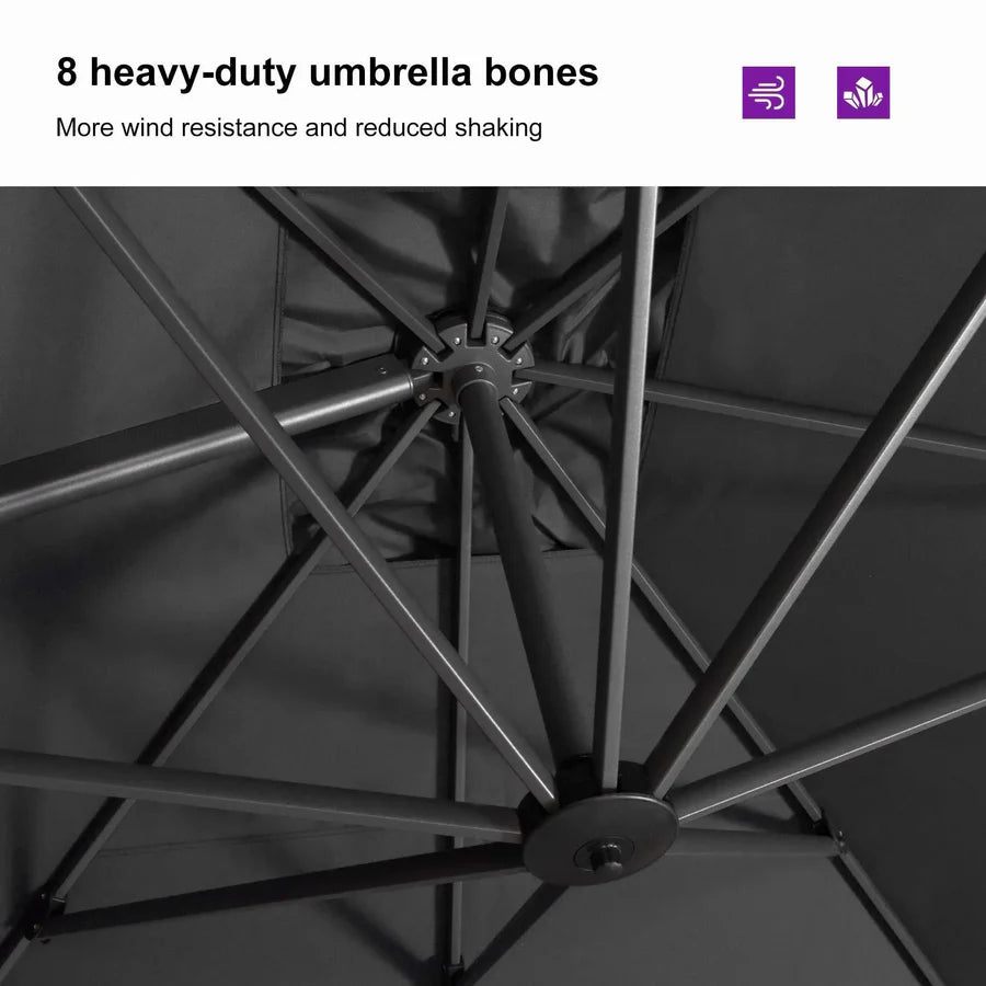 PURPLE LEAF Affordable Patio Umbrella Square and Rectangular Cantilever Umbrella