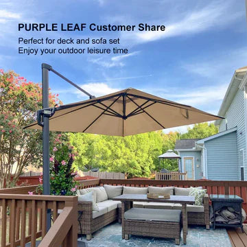 PURPLE LEAF Affordable Patio Umbrella Square and Rectangular Cantilever Umbrella