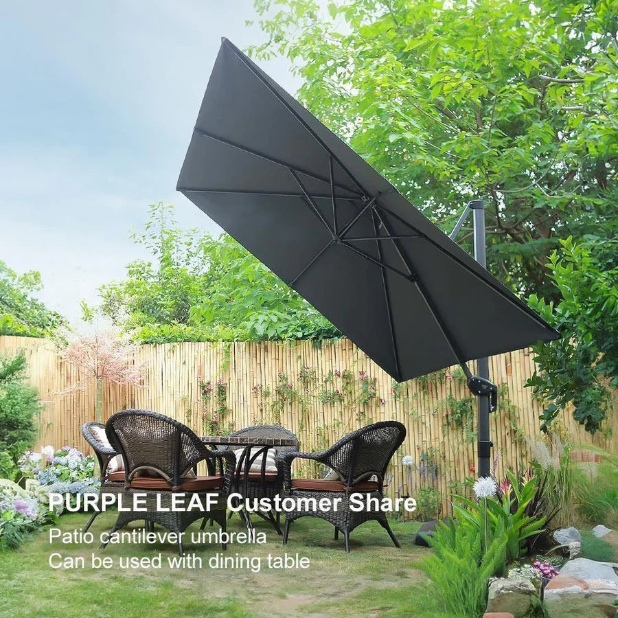 PURPLE LEAF Affordable Patio Umbrella Square and Rectangular Cantilever Umbrella