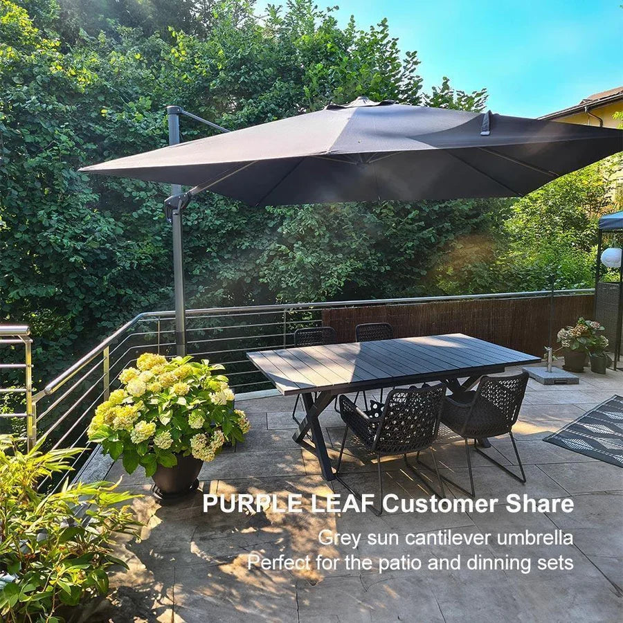 PURPLE LEAF Affordable Patio Umbrella Square and Rectangular Cantilever Umbrella